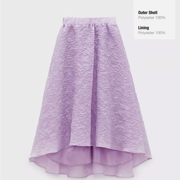 Zara Lavender Textured Midi Skirt, Size XS NWT - Picture 2 of 14